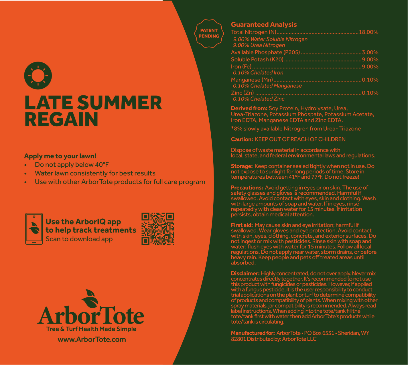 Late Summer Regain Refill - Liquid Lawn Fertilizer