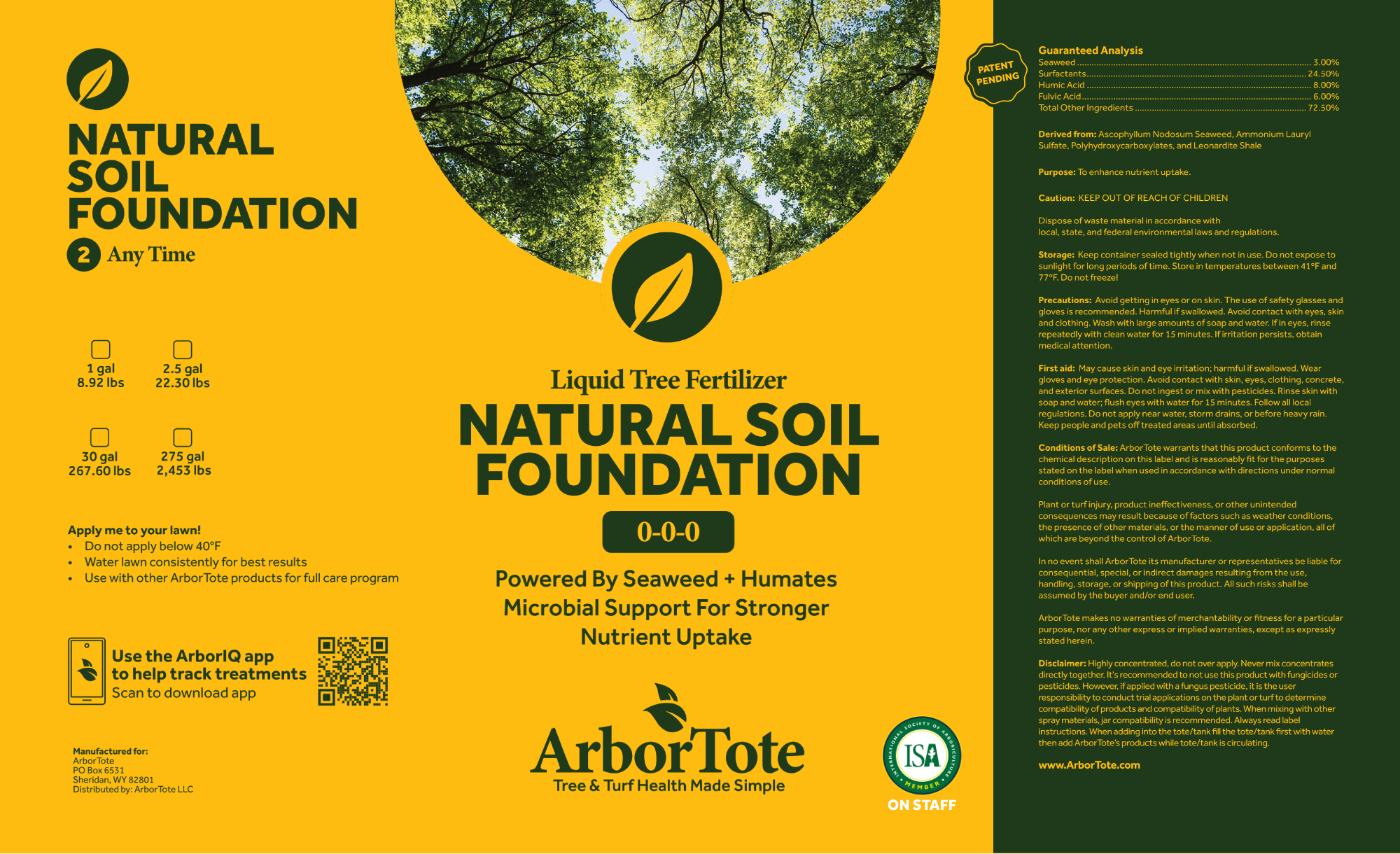 Natural Soil Foundation Refill - Liquid Tree Fertilizer