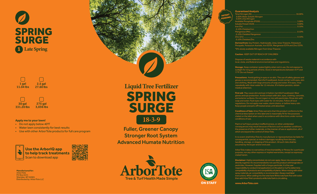 Professional Spring Surge 18-3-9 Liquid Tree Fertilizer